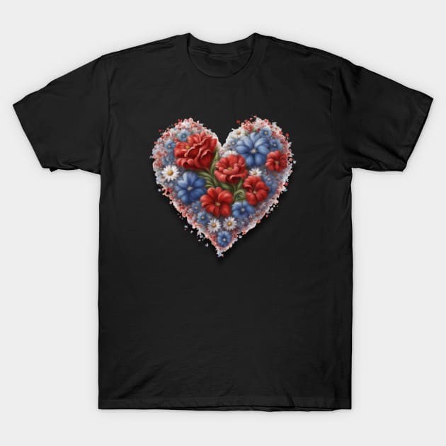 Heart of Flowers T-Shirt by Long-N-Short-Shop